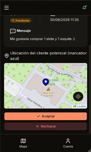 Manejando solicitud de visita